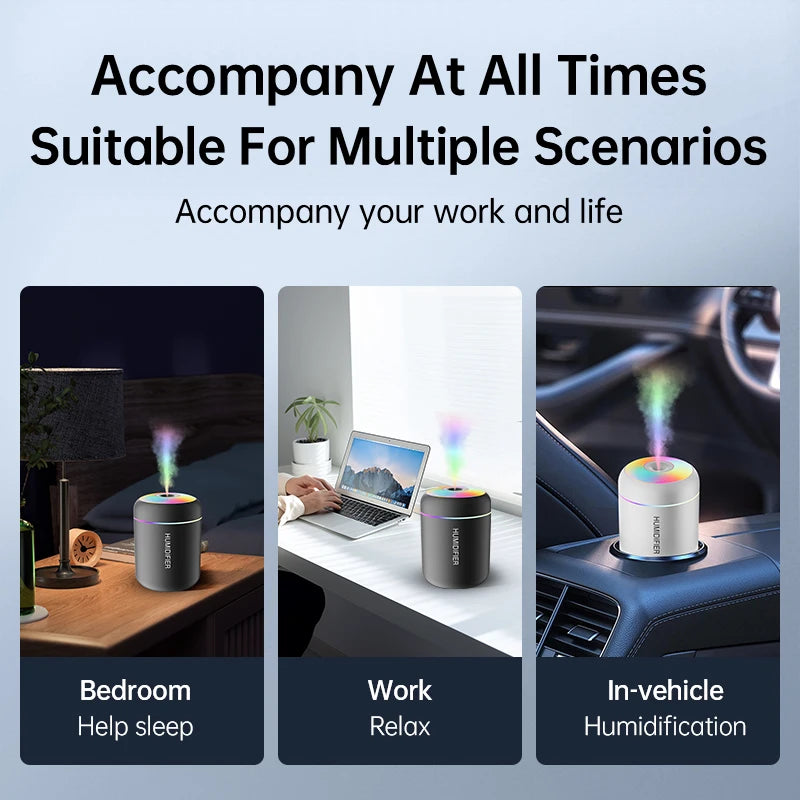 180ML Mini Air Humidifier USB Electric Aroma Diffuser For Car Home Bedroom